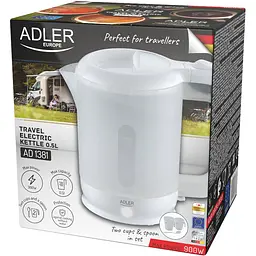 Електрочайник Adler AD 1381 дорожній 900 Вт 0.5 л 2 чашки ложка білий - мініатюра 9