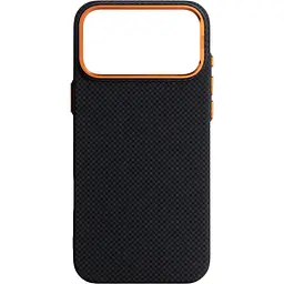 Чохол ArmorStandart LikeCarbon2 SE MagCase для Apple iPhone 17 Pro Max Kevlar Black Orange (ARM89165) [156304] - мініатюра 1