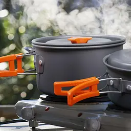 Набір туристичного посуду Camping cooking зі столовими приладами 10 в 1 / Набір посуду для походу, пікніка та риболовлі - мініатюра 5