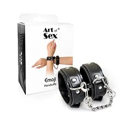 Наручники з екошкіри Art of Sex - Handcuffs Emoji, колір чорний Art of Sex SO9976 99822 - мініатюра 4