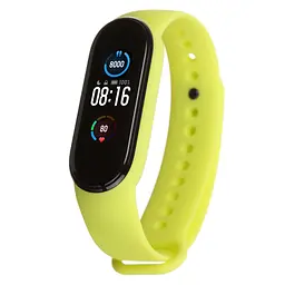 Силіконовий ремінець для фітнес браслетів Xiaomi Mi Band 5/6/7, Silicone, lime, зі зручною застібкою, на фітнес трекер та смарт годинник, ArmorStandart (ARM57008)