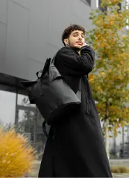Чоловічий рюкзак ролл Sambag RollTop KZN чорний 41 х 27 х 18 см (24300001m) - мініатюра 2