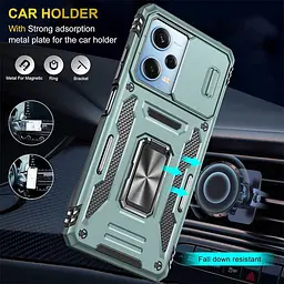 Ударостійкий чохол Camshield Army Ring для Xiaomi Redmi 12 / Poco M6 Pro 5G Зелений / Light Green - мініатюра 4