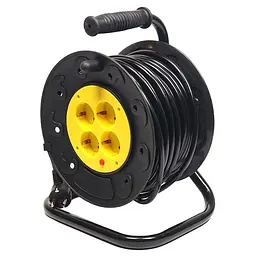 Мережевий фільтр PowerPlant JY-2002/25 на 4 розетки чорно-жовтий 25 м (PPRA10M250S4)