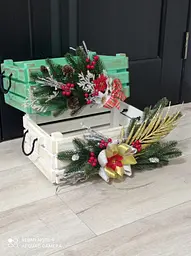 Декоративний новорічний ящик з декором Білий - мініатюра 2