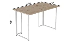 Комп'ютерний стіл Ferrum-decor Ханна 75x100x70 білий ДСП Дуб Сан-Марино 32мм (FRD-104028) - мініатюра 3