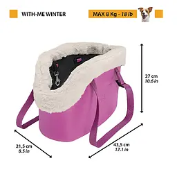 Сумка-переноска для собак і котів Ferplast With-Me Winter коричнева до 8 кг 43.5х21.5х27 см 79515021 - мініатюра 2