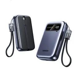 Повербанк Ugreen PB525 20000 mAh 22.5 Вт з вбудованим кабелем Type-C швидкою наскрізною зарядкою та LED дисплеєм - мініатюра 3