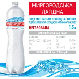 Упаковка мінеральної води Миргородська Лагідна негазована 9 л (1.5 л x 6 шт.) - мініатюра 4