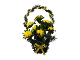 Корзина з квітами MEMORI №4 "Хризантема" 50х30см жовтий