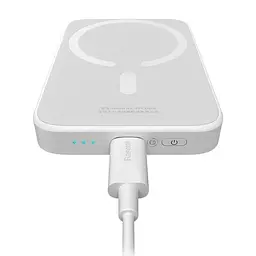 Зовнішній акумулятор Baseus Magnetic Mini Air Wireless Fast Charge Power Bank 6000mAh 20W Stellar White(With Simple Series Charging Cable Type-C to (P10059002223-00) - мініатюра 9