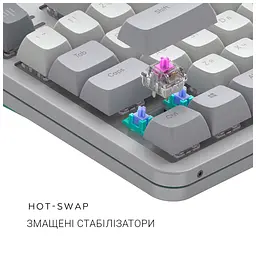 Клавіатура Dark Project ALU87 Daylight ABS RGB Mech G3MS Zircon White/Grey (DPKB_DAYLIGHT_87_ANSI_UA) - мініатюра 8