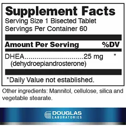 ДГЕА Douglas Laboratories мікронізований DHEA 25 мг 60 таблетки - мініатюра 2