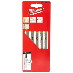 Полотна для лобзиків T101BR MILWAUKEE, 105х2,5мм, (5шт), (зворотній різ)