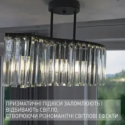 Люстра на 3 лампи ROSYNKA L 3xE27 450x295 мм Чорна ESLLSE - мініатюра 4