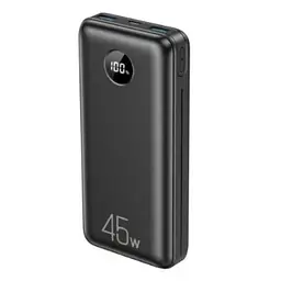 Зовнішній акумулятор XO PR203 45W 2 USB+Type-C QC і PD3.0 20000mAh чорний