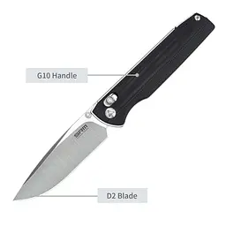 Ніж складаний туристичний SRM Terrier 258L-GB (9.3 см) D2 / G10 чорний - мініатюра 12