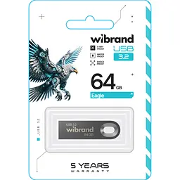 USB флеш накопичувач Wibrand 64GB Eagle Grey USB 3.2 (WI3.2/EA64U10G) - мініатюра 2