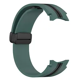 Браслет Cls-line-black для Samsung Galaxy Watch 4 - темно-зелено-чорний ширина кріплення 20мм силікон Watchbands (W36-3WB21134651) - мініатюра 3