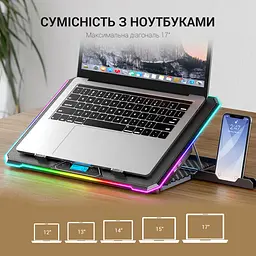 Охолоджувальна підставка для ноутбука GamePro Black (CP940) - мініатюра 14