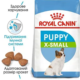 Сухий корм для цуценят дуже мініатюрних порід Royal Canin X-Small Puppy, 3 кг (10020301) - мініатюра 4