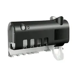 Стерилізатор тримач для зубних щіток на 4 секції з дозатором Multi-function Toothbrush Sterilizer UV, Yu Xin Чорний 86601