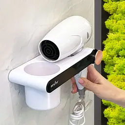Полиця МВМ My Home BP-33 з тримачем для фену біла з чорним (BP-33 WHITE/BLACK) - мініатюра 5