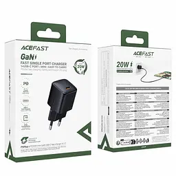 МЗП Acefast A117 mini PD20W GaN (1USB-C) Black - мініатюра 6