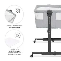 Приставне ліжко-люлька Kinderkraft Nestee Up 2 Light Grey (KLNEE002LGR0000) - мініатюра 5