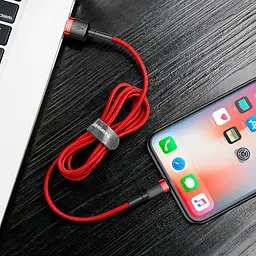 Кабель Baseus Cafule Lightning Cable 2A (3m) red (CALKLF-R09) - мініатюра 3