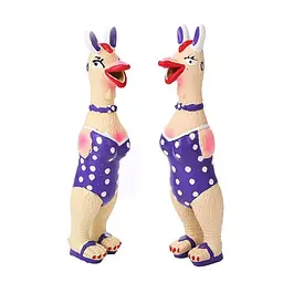 Латексна іграшка для собак Derby Screaming Chicken Latex Dog Toy з пискавкою - мініатюра 3