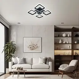 Смарт люстра керована світлодіодна ROOM RGB 5S 70 Вт SMART 385×385×75 мм Чорна ESLLSE - мініатюра 6
