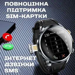 Годинник розумний наручний UWatch Smart Technology SIM GPS Чорний (2847796739) - мініатюра 10