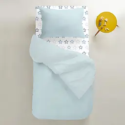 Дитяча постільна білизна в ліжечко SKYEY, блакитний (Ranfors_LightBlue_StClGreyBlue_140) - мініатюра 2