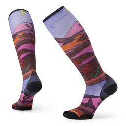 Термошкарпетки жіночі SmartwoolWm's Ski Zero Cushion Floral Field Print OTC 38-41 Синій-Фіолетовий