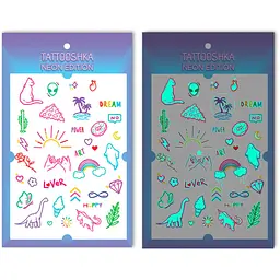 Набір тату HAPPY неонові Tattooshka LB-165 (4825800012017) shop (4825800012017)