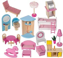 Будиночок-вілла ляльковий Kinderkraft D11251 дерев'яний з басейном - мініатюра 3