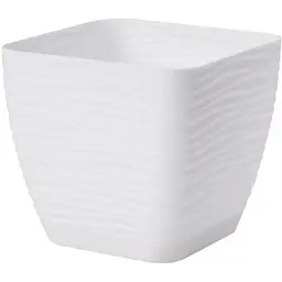 Горщик для квітів Form-Plastic Sahara mini квадро-23 з підставкою 7.2 л білий (3650-011)
