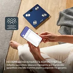 Tefal Веси Tefal підлогові Goodvibes Life+, 180кг, Bluetooth, AAAx3 в комплекті, скло, синій - мініатюра 7
