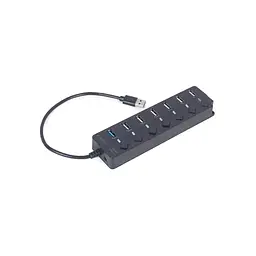 Концентратор Gembird 7 ports (1xUSB3.1+6xUSB2.0) switch black (UHB-U3P1U2P6P-01) - мініатюра 2
