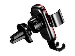 Автомобільний тримач BASEUS Metal Age 2 Gravity Car Mount Air Outlet Version Black (SUJS000001) - мініатюра 4