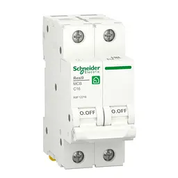 Автоматичний вимикач Schneider 6кА C 2p 16А Resi9 ( R9F12216 )