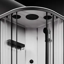 Душовий бокс AM.PM X-Joy 90x90 1/4 кола прозоре скло black matt W94C-401-090BT - мініатюра 4