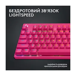 Клавіатура Logitech G PRO X TKL Lightspeed Tactile USB UA Magenta (920-012159) - мініатюра 4