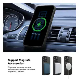 Чехол для Apple iPhone 13 Pro Max, Uniq MagCase, черный, противоударный, панель-накладка с MagSafe, ударопрочный TPU+PC, с магнитом MagSafe, поддержка полноценной беспроводной зарядки, ArmorStandart (ARM75273) - мініатюра 4