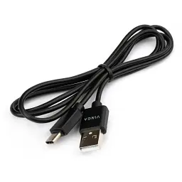 Дата кабель USB 2.0 AM to USB-C 1.0m 3A 18W PVC black Vinga (VCPUSBTC3ABK) - мініатюра 2
