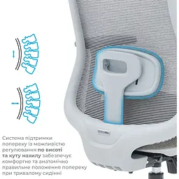 Офісне крісло OfficePro Wave OC599-G-G-G Gray [148649] - мініатюра 10
