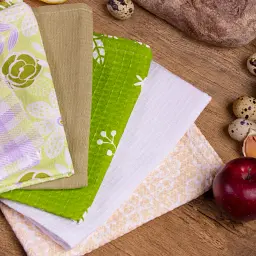 Набір вафельних рушників MirSon №619 Green leaves 50х30 см 6 шт. (2200006737285) - мініатюра 3