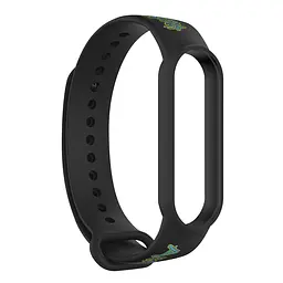 Силіконовий ремінець для фітнес-трекера Xiaomi Mi Band 5/6/7, RM, чорний, з дизайнерським принтом, для фітнес-браслета, з регулятором довжини, для повсякденного використання, ArmorStandart (ARM59271) - мініатюра 2