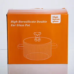 Каструля Yiwu Crystal Bear HP-34-39 з термостійкого боросилікатного скла 2 л з ручкою Ведмедик, жароміцна - мініатюра 6